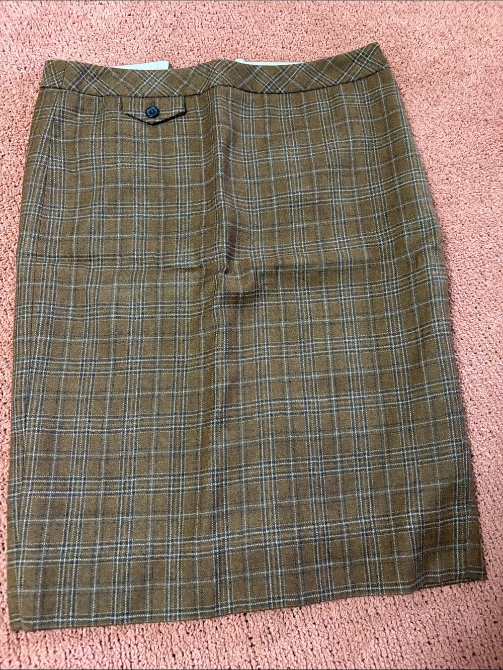 J. Crew Brown Plaid Pencil Skirt